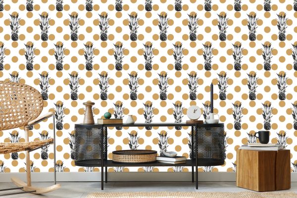 Behang Ananas Met Stippen - Afbeelding 5