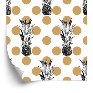 Behang Ananas Met Stippen