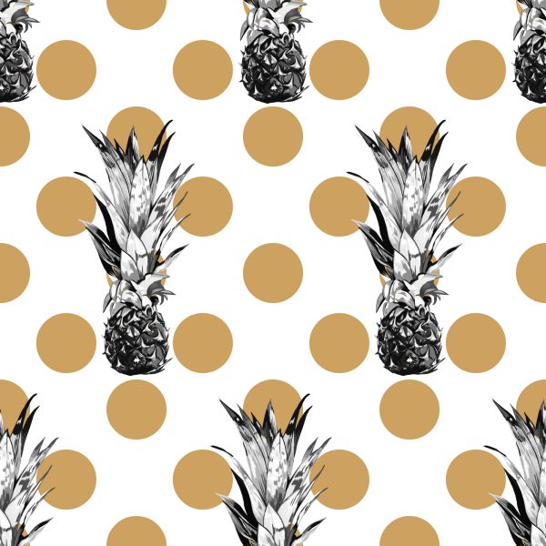 Behang Ananas Met Stippen - Afbeelding 2