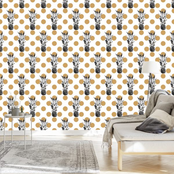Behang Ananas Met Stippen - Afbeelding 3