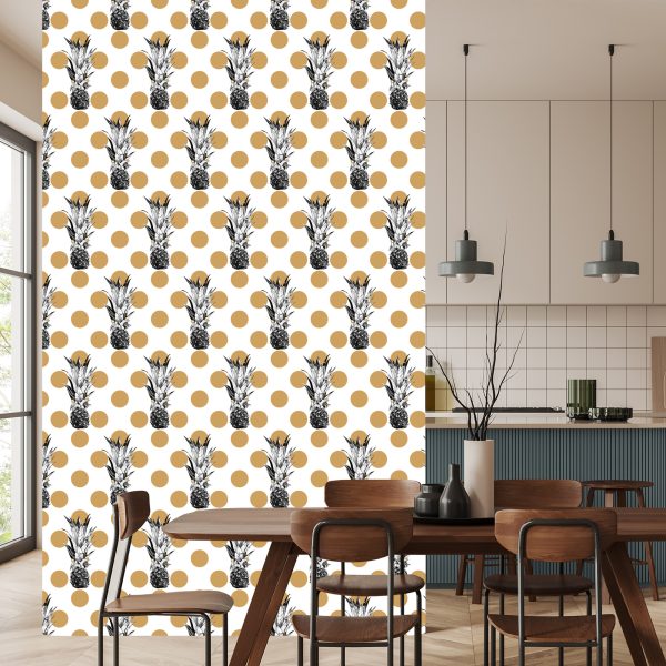 Behang Ananas Met Stippen - Afbeelding 4
