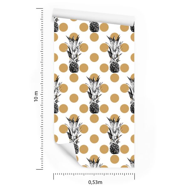 Behang Ananas Met Stippen - Afbeelding 8