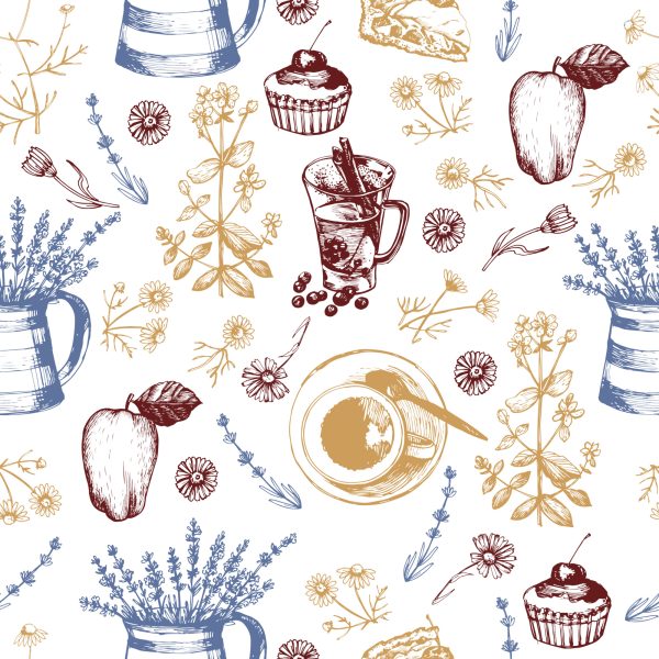 Behang Appels Met Koffie - Afbeelding 2