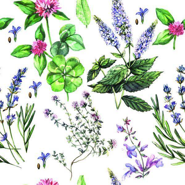 Behang Lavendel Met Klaver - Afbeelding 2