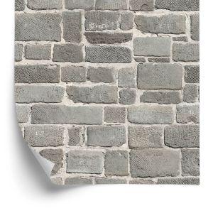 Behang Grijze Bakstenen Muur