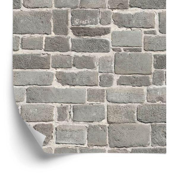 Behang Grijze Bakstenen Muur