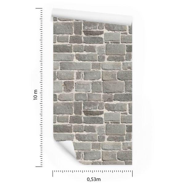 Behang Grijze Bakstenen Muur - Afbeelding 8