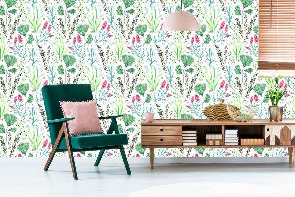 Behang Wilde Bloemen Met Kruiden - Afbeelding 6