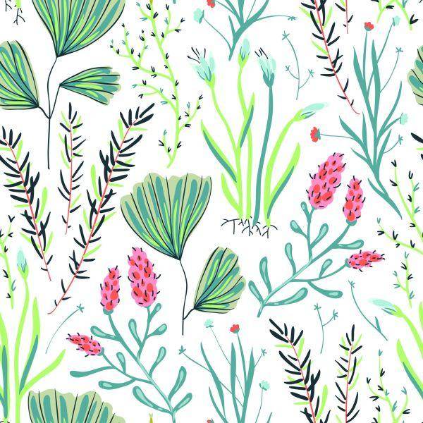 Behang Wilde Bloemen Met Kruiden - Afbeelding 2