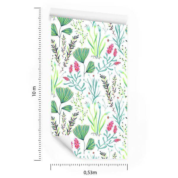 Behang Wilde Bloemen Met Kruiden - Afbeelding 8