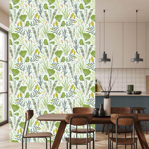 Behang Veldkruiden Met Bloemen - Afbeelding 4