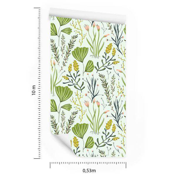 Behang Veldkruiden Met Bloemen - Afbeelding 8