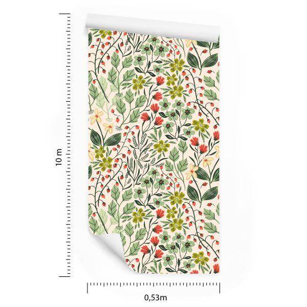 Behang Bloemen En Bosvruchten - Afbeelding 8