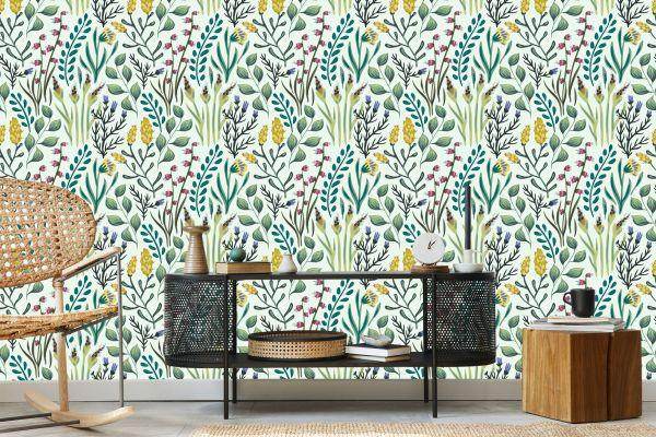 Behang Bloemen En Veldplanten - Afbeelding 5