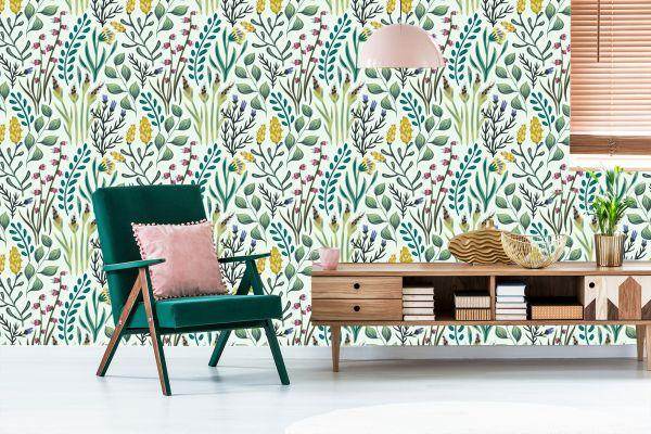 Behang Bloemen En Veldplanten - Afbeelding 6