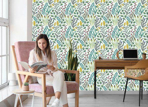 Behang Bloemen En Veldplanten - Afbeelding 7