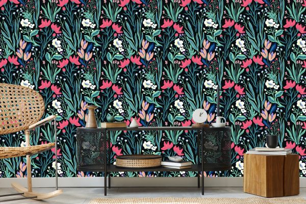 Behang Veld Bloemen - Afbeelding 5