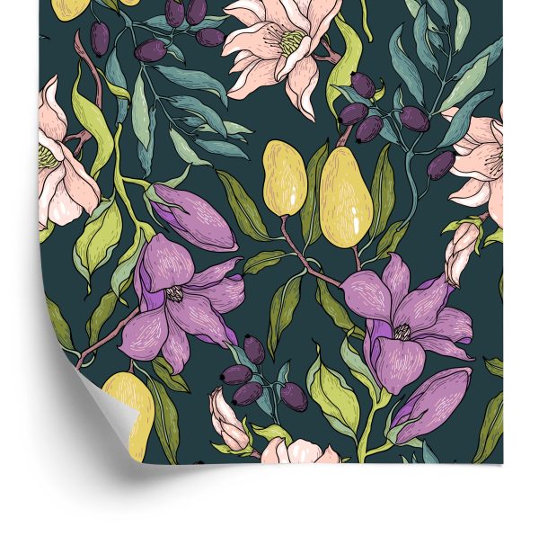 Behang Bloemen Met Fruit