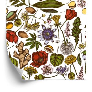 Behang Veldplanten Met Kruiden En Specerijen