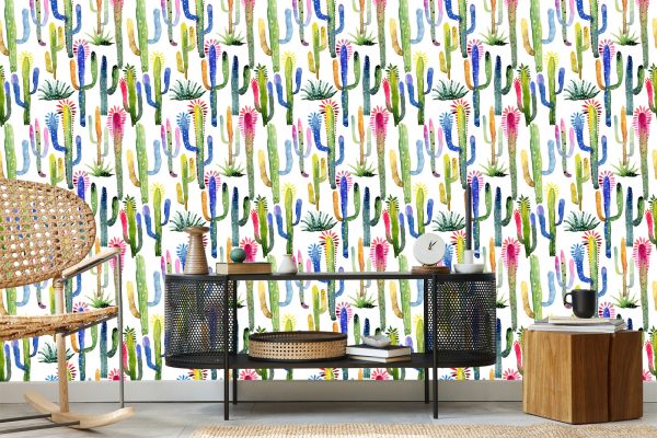 Behang Kleurrijke Cactussen - Afbeelding 5