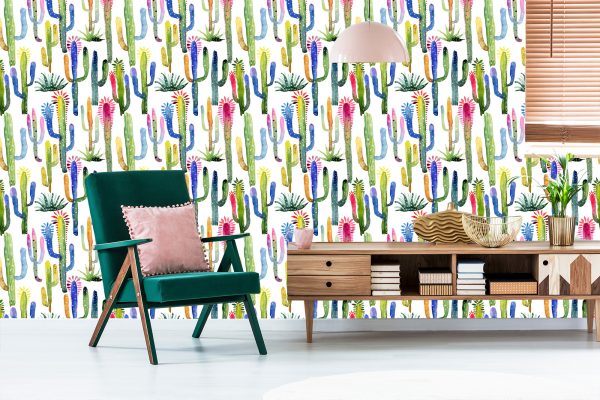 Behang Kleurrijke Cactussen - Afbeelding 6