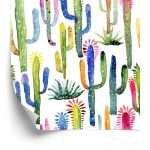 Behang Kleurrijke Cactussen