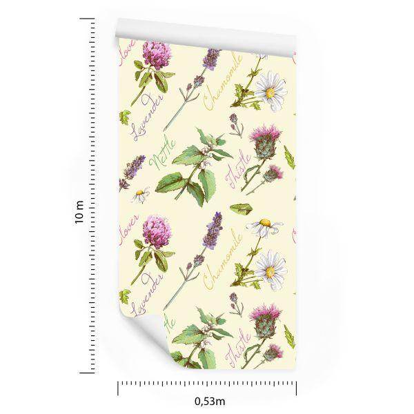 Behang Madeliefjes Met Lavendel - Afbeelding 8