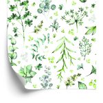 Behang Bladeren En Wilde Bloemen