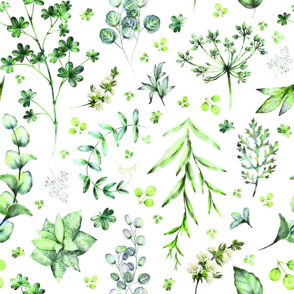 Behang Bladeren En Wilde Bloemen - Afbeelding 2