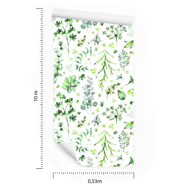 Behang Bladeren En Wilde Bloemen - Afbeelding 8