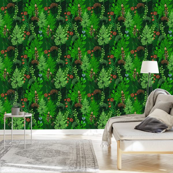Behang Bosvaren Met Bloemen - Afbeelding 3