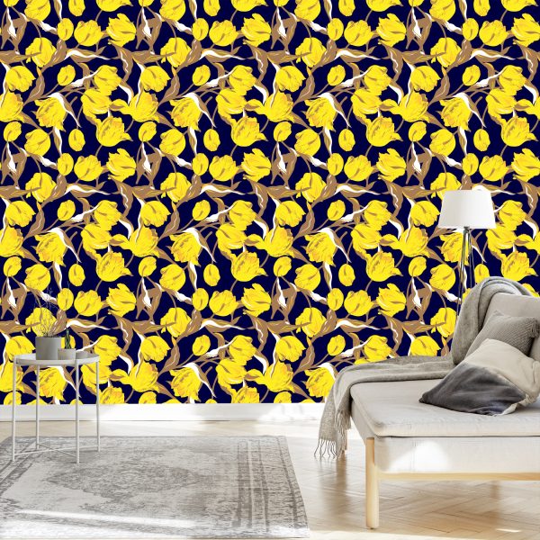 Behang Gele Tulpen - Afbeelding 3