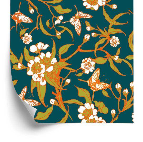 Behang Vlinders Met Bloemen