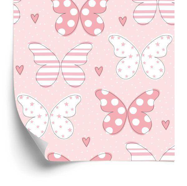 Behang Voor Kinderen - Vlinders In Pastelkleuren