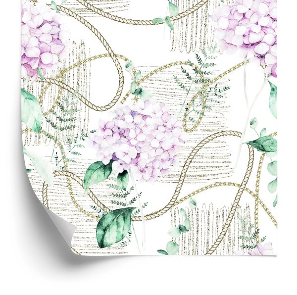 Behang Hortensia's Met Kettingen