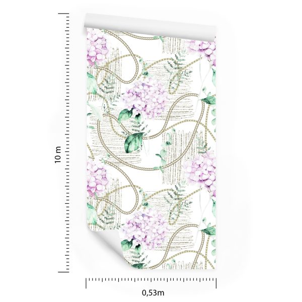 Behang Hortensia's Met Kettingen - Afbeelding 8