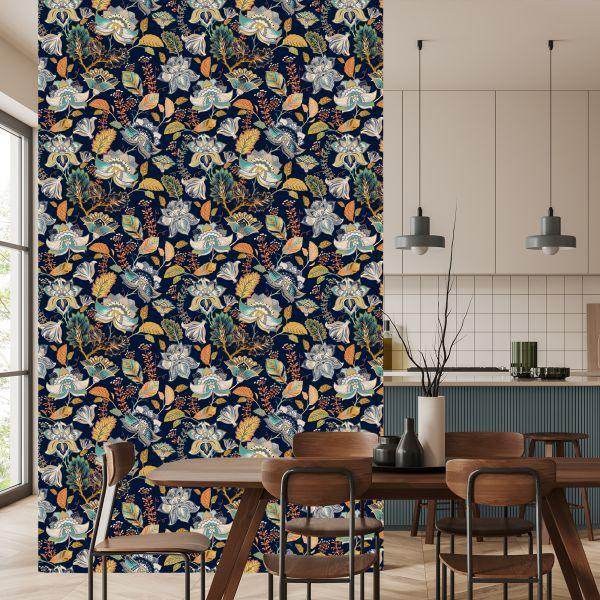 Behang Bloemen In Folkloristische Stijl - Afbeelding 4