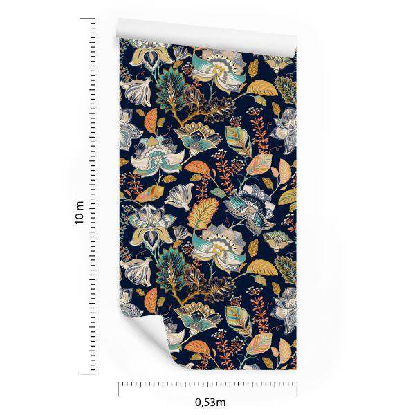 Behang Bloemen In Folkloristische Stijl - Afbeelding 8