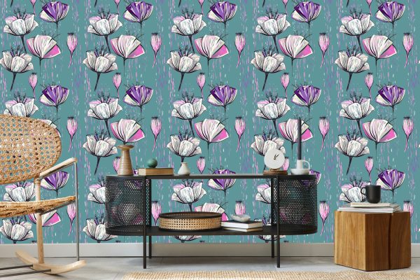 Behang Geschilderde Tulpen - Afbeelding 5
