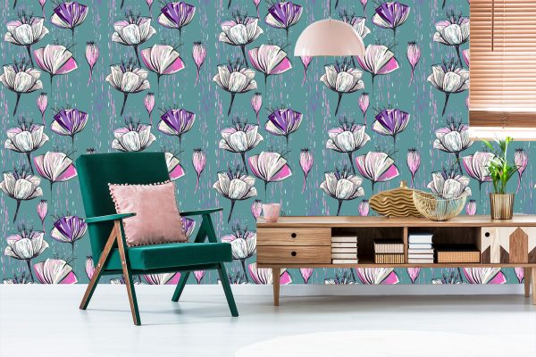 Behang Geschilderde Tulpen - Afbeelding 6