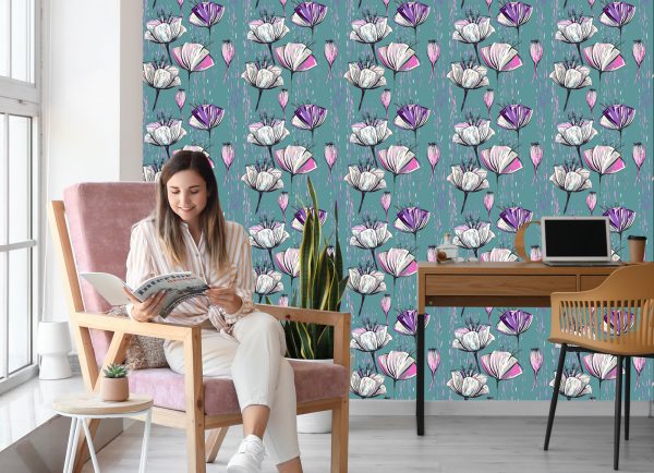 Behang Geschilderde Tulpen - Afbeelding 7