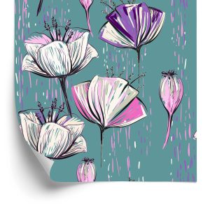 Behang Geschilderde Tulpen