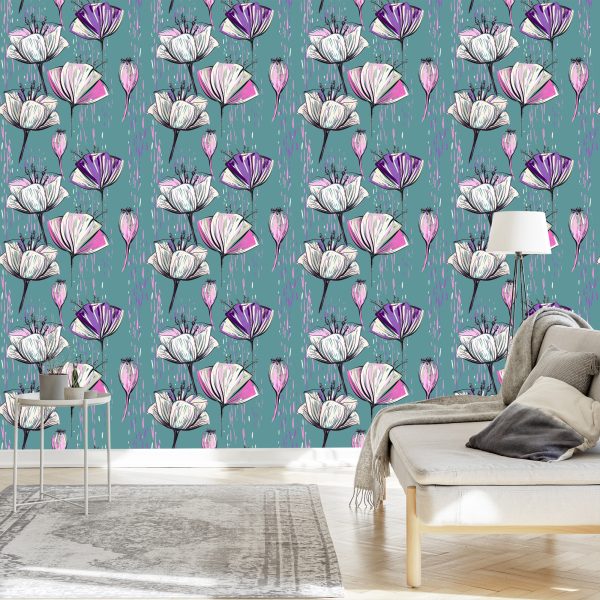 Behang Geschilderde Tulpen - Afbeelding 3