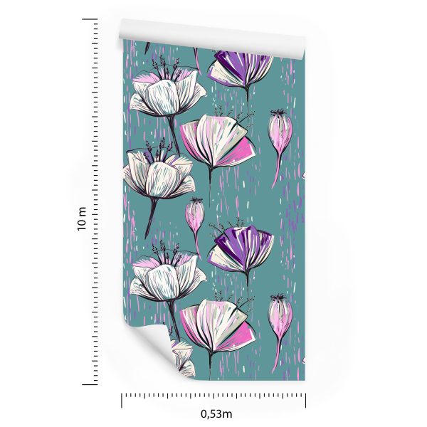 Behang Geschilderde Tulpen - Afbeelding 8