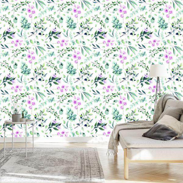 Behang Takjes Met Bloemen - Afbeelding 3
