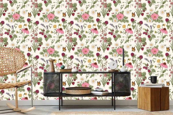 Behang Seizoensfruit Met Bloemen - Afbeelding 5