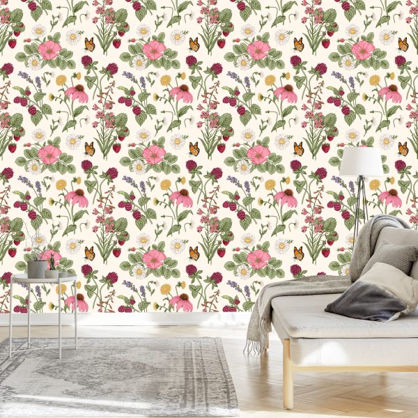 Behang Seizoensfruit Met Bloemen - Afbeelding 3