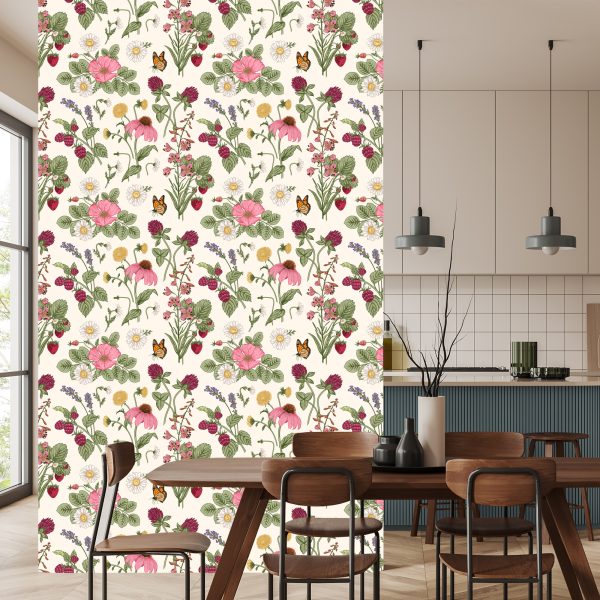 Behang Seizoensfruit Met Bloemen - Afbeelding 4