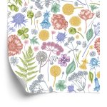 Behang Veldbloemen Met Varen
