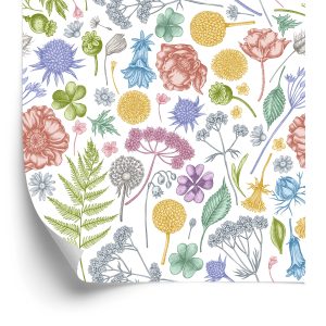 Behang Veldbloemen Met Varen